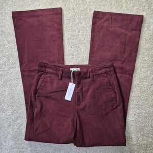 Outerknown Womens 6 Avery Corduroy Trouser Pant Red Flare 70s Disco Hippie USA
